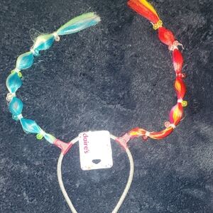 Claire's Vibrant Blue and Red Hair Braid